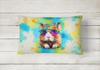 Hippie Animals Throw Pillow Throw Pillow for Indoor Couch Bed Outdoor Patio Washable, Guinea Pig 3960,12Hx16W