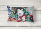 Cozy Christmas Throw Pillow Throw Pillow for Indoor Couch Bed Outdoor Patio Washable, Japanese Spitz 2685,12Hx16W