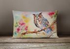 Watercolor Birds Throw Pillow Throw Pillow for Indoor Couch Bed Outdoor Patio Washable, Eastern Screech Owl 3219,12Hx16W