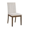 Contemporary Brown Finish 5pc Dining Table Set with 4 Upholstered Chairs Wooden Kitchen Dining Furniture