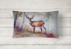 NEW Watercolor Wildlife Throw Pillow Throw Pillow for Indoor Couch Bed Outdoor Patio Washable, Deer 2900,12Hx16W