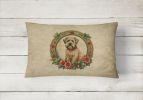 Christmas Flowers Frame Throw Pillow Throw Pillow for Indoor Couch Bed Outdoor Patio Washable, Wheaten Terrier 2435,12Hx16W