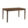 Contemporary Brown Finish 5pc Dining Table Set with 4 Upholstered Chairs Wooden Kitchen Dining Furniture