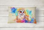 Hippie Animals Throw Pillow Throw Pillow for Indoor Couch Bed Outdoor Patio Washable, Barn Owl 3964,12Hx16W