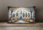 More Spooky Halloween Throw Pillow Throw Pillow for Indoor Couch Bed Outdoor Patio Washable, Mariachi Band 2259,12Hx16W
