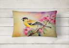 Watercolor Birds Throw Pillow Throw Pillow for Indoor Couch Bed Outdoor Patio Washable, Goldfinch 3225,12Hx16W