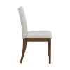 Contemporary Brown Finish 5pc Dining Table Set with 4 Upholstered Chairs Wooden Kitchen Dining Furniture