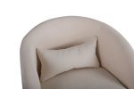 Swivel Accent Chair Armchair, Round Barrel Chair in Fabric for Living Room Bedroom(Beige)