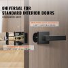 VEVOR Entry Lever Door Handle, 2 PCS Black Entry Knob, Lock and Key Locking Lever Set, Contemporary Square Door Lever