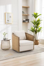 COOLMORE Swivel Barrel Chair, Comfy Round Accent Sofa Chair for Living Room, 360 Degree Swivel Barrel Club Chair, Leisure Arm Chair for Nursery, Hotel (Color: as Pic)