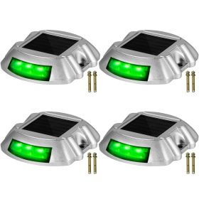 Vevor Driveway Lights, 4-Pack Solar Driveway Lights with Switch Button, Solar Deck Lights Waterproof (Quantity: 4 Pieces, Color: Green)