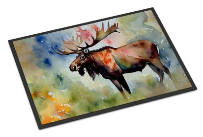 Moose Doormat Front Door Mat Indoor Outdoor Rugs for Entryway, Non Slip Washable Low Pile, 24H X 36W (Default: Default)