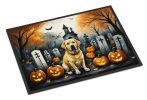 Yellow Labrador Retriever Spooky Halloween Doormat Front Door Mat Indoor Outdoor Rugs for Entryway, Non Slip Washable Low Pile, 24H X 36W