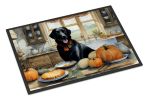 Black Lab Fall Kitchen Pumpkins Doormat Front Door Mat Indoor Outdoor Rugs for Entryway, Non Slip Washable Low Pile, 24H X 36W