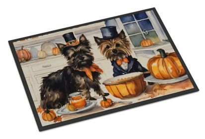 Cairn Terrier Fall Kitchen Pumpkins Doormat Front Door Mat Indoor Outdoor Rugs for Entryway, Non Slip Washable Low Pile, 24H X 36W (Default: Default)