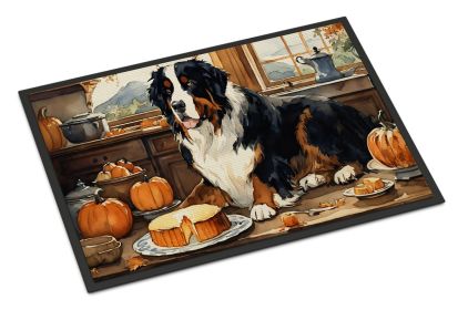 Bernese Mountain Dog Fall Kitchen Pumpkins Doormat Front Door Mat Indoor Outdoor Rugs for Entryway, Non Slip Washable Low Pile, 24H X 36W (Default: Default)