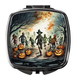 Zombies Spooky Halloween Compact Mirror Decorative Travel Makeup Mirror for Women Girls Gifts Pocket Makeup Mirror Folding Handheld (Default: Default)