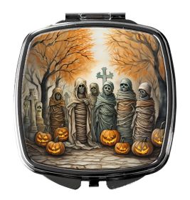 Mummies Spooky Halloween Compact Mirror Decorative Travel Makeup Mirror for Women Girls Gifts Pocket Makeup Mirror Folding Handheld (Default: Default)