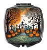 Papel Picado Skeletons Spooky Halloween Compact Mirror Decorative Travel Makeup Mirror for Women Girls Gifts Pocket Makeup Mirror Folding Handheld