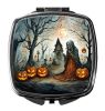 The Weeping Woman Spooky Halloween Compact Mirror Decorative Travel Makeup Mirror for Women Girls Gifts Pocket Makeup Mirror Folding Handheld