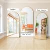 Dolonm Arched Full Length Mirror with Stand, 71"x32" Aluminum Alloy Body Mirror, Shatter-Proof Glass Made, Free Standing, Leaning