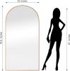 Dolonm Arched Full Length Mirror with Stand, 71"x32" Aluminum Alloy Body Mirror, Shatter-Proof Glass Made, Free Standing, Leaning