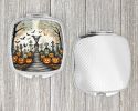Pet Cemetery Spooky Halloween Compact Mirror Decorative Travel Makeup Mirror for Women Girls Gifts Pocket Makeup Mirror Folding Handheld