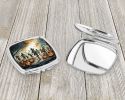 Zombies Spooky Halloween Compact Mirror Decorative Travel Makeup Mirror for Women Girls Gifts Pocket Makeup Mirror Folding Handheld