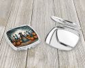 La Catrina Skeleton Spooky Halloween Compact Mirror Decorative Travel Makeup Mirror for Women Girls Gifts Pocket Makeup Mirror Folding Handheld