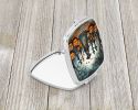La Catrina Skeleton Spooky Halloween Compact Mirror Decorative Travel Makeup Mirror for Women Girls Gifts Pocket Makeup Mirror Folding Handheld
