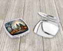 The Weeping Woman Spooky Halloween Compact Mirror Decorative Travel Makeup Mirror for Women Girls Gifts Pocket Makeup Mirror Folding Handheld