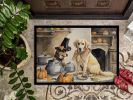 Yellow Lab Fall Kitchen Pumpkins Doormat Front Door Mat Indoor Outdoor Rugs for Entryway, Non Slip Washable Low Pile, 24H X 36W