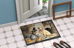 Yellow Lab Fall Kitchen Pumpkins Doormat Front Door Mat Indoor Outdoor Rugs for Entryway, Non Slip Washable Low Pile, 24H X 36W