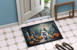 English Bulldog Spooky Halloween Doormat Front Door Mat Indoor Outdoor Rugs for Entryway, Non Slip Washable Low Pile, 24H X 36W