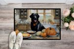 Black Lab Fall Kitchen Pumpkins Doormat Front Door Mat Indoor Outdoor Rugs for Entryway, Non Slip Washable Low Pile, 24H X 36W