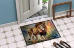 Lion Doormat Front Door Mat Indoor Outdoor Rugs for Entryway, Non Slip Washable Low Pile, 24H X 36W