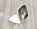 Zombies Spooky Halloween Compact Mirror Decorative Travel Makeup Mirror for Women Girls Gifts Pocket Makeup Mirror Folding Handheld
