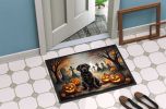 Chocolate Labrador Retriever Spooky Halloween Doormat Front Door Mat Indoor Outdoor Rugs for Entryway, Non Slip Washable Low Pile, 24H X 36W