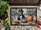 Pit Bull Terrier Fall Kitchen Pumpkins Doormat Front Door Mat Indoor Outdoor Rugs for Entryway, Non Slip Washable Low Pile, 24H X 36W
