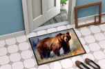 Grizzly Bear Doormat Front Door Mat Indoor Outdoor Rugs for Entryway, Non Slip Washable Low Pile, 24H X 36W