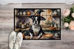 Boston Terrier Fall Kitchen Pumpkins Doormat Front Door Mat Indoor Outdoor Rugs for Entryway, Non Slip Washable Low Pile, 24H X 36W