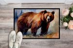 Grizzly Bear Doormat Front Door Mat Indoor Outdoor Rugs for Entryway, Non Slip Washable Low Pile, 24H X 36W