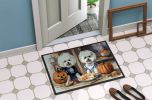 Bichon Frise Fall Kitchen Pumpkins Doormat Front Door Mat Indoor Outdoor Rugs for Entryway, Non Slip Washable Low Pile, 24H X 36W