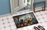 Keeshond Spooky Halloween Doormat Front Door Mat Indoor Outdoor Rugs for Entryway, Non Slip Washable Low Pile, 24H X 36W