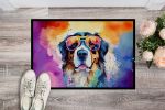 Bernese Mountain Dog Hippie Dawg Doormat Front Door Mat Indoor Outdoor Rugs for Entryway, Non Slip Washable Low Pile, 24H X 36W