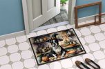 Boston Terrier Fall Kitchen Pumpkins Doormat Front Door Mat Indoor Outdoor Rugs for Entryway, Non Slip Washable Low Pile, 24H X 36W