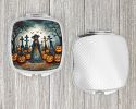 La Catrina Skeleton Spooky Halloween Compact Mirror Decorative Travel Makeup Mirror for Women Girls Gifts Pocket Makeup Mirror Folding Handheld