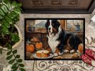 Bernese Mountain Dog Fall Kitchen Pumpkins Doormat Front Door Mat Indoor Outdoor Rugs for Entryway, Non Slip Washable Low Pile, 24H X 36W