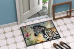 Zebra Doormat Front Door Mat Indoor Outdoor Rugs for Entryway, Non Slip Washable Low Pile, 24H X 36W