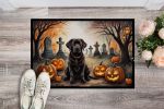 Chocolate Labrador Retriever Spooky Halloween Doormat Front Door Mat Indoor Outdoor Rugs for Entryway, Non Slip Washable Low Pile, 24H X 36W